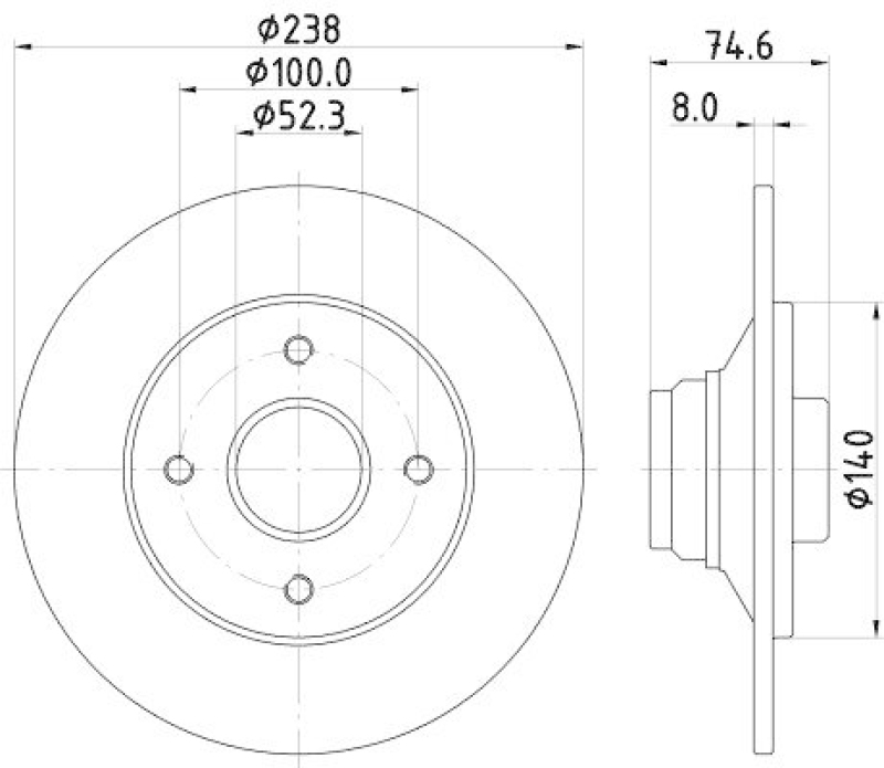 HELLA 8DD 355 104-021 Bremsscheibe f&uuml;r RENAULT