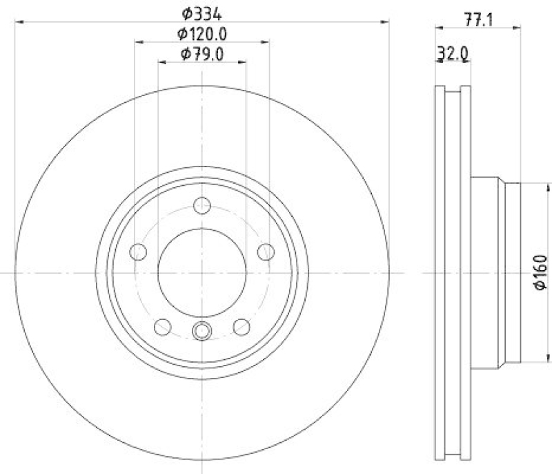 HELLA 8DD 355 104-241 Bremsscheibe f&uuml;r BMW 7 (E38)