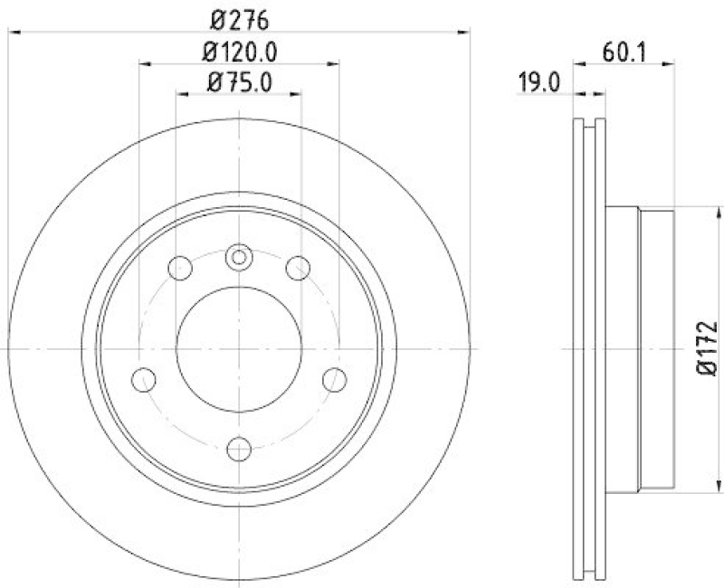 HELLA 8DD 355 104-281 Bremsscheibe f&uuml;r BMW