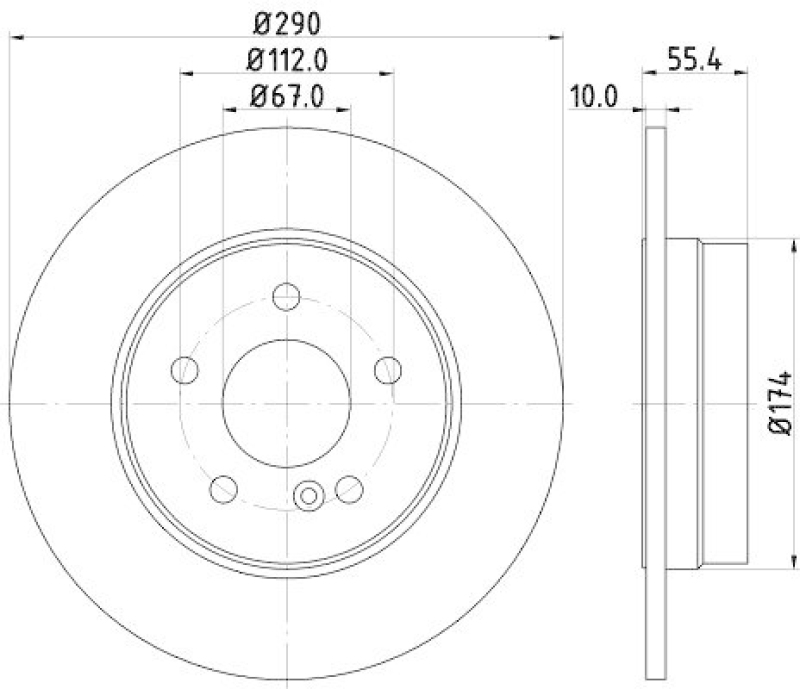 HELLA 8DD 355 104-321 Bremsscheibe f&uuml;r MB