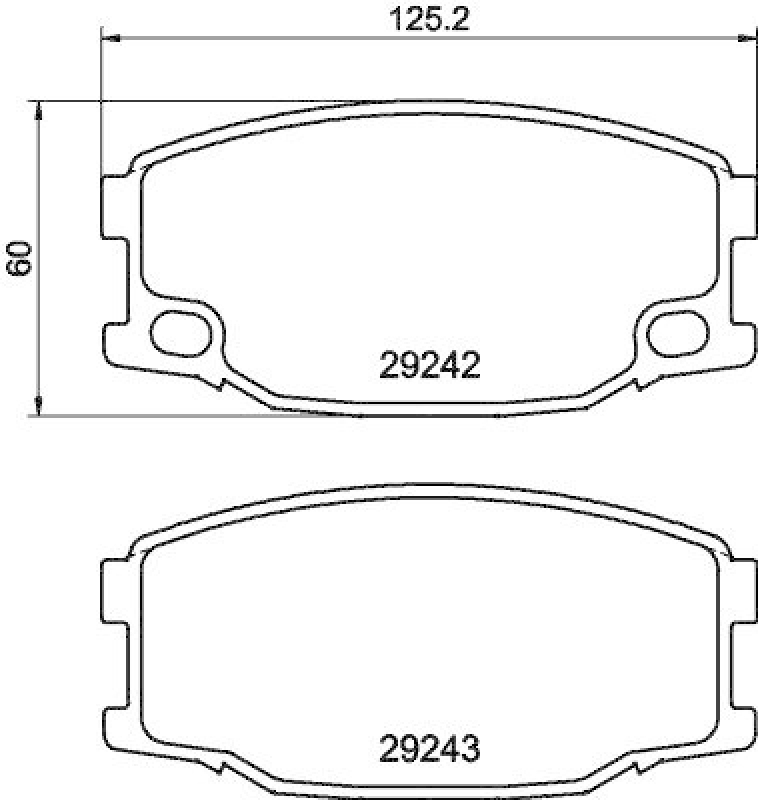 HELLA 8DB 355 005-571 Bremsbelagsatz, Scheibenbremsbelag f&uuml;r MITSU.