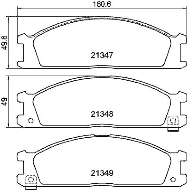 HELLA 8DB 355 005-651 Bremsbelagsatz, Scheibenbremsbelag für NISSAN/FORD/SUBARU