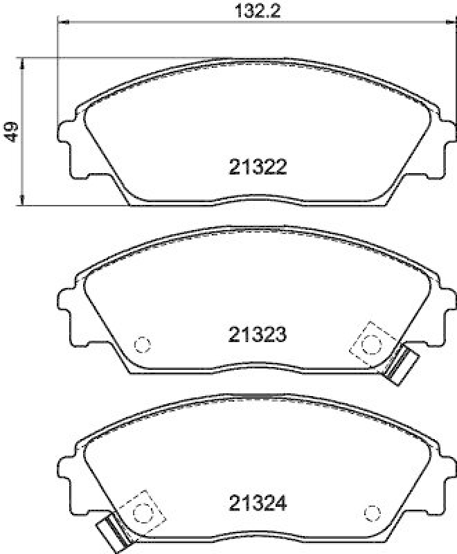 HELLA 8DB 355 005-661 Bremsbelagsatz, Scheibenbremsbelag f&uuml;r HONDA
