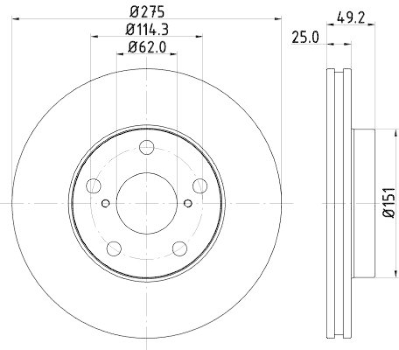 HELLA 8DD 355 118-691 Bremsscheibe f&uuml;r TOYOTA RAV 4 II