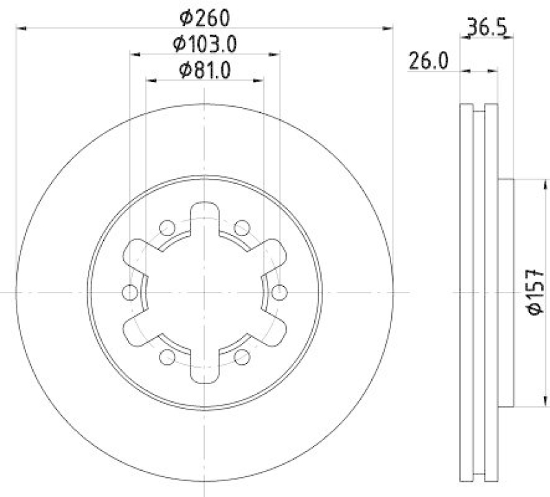HELLA 8DD 355 104-551 Bremsscheibe f&uuml;r NISSAN