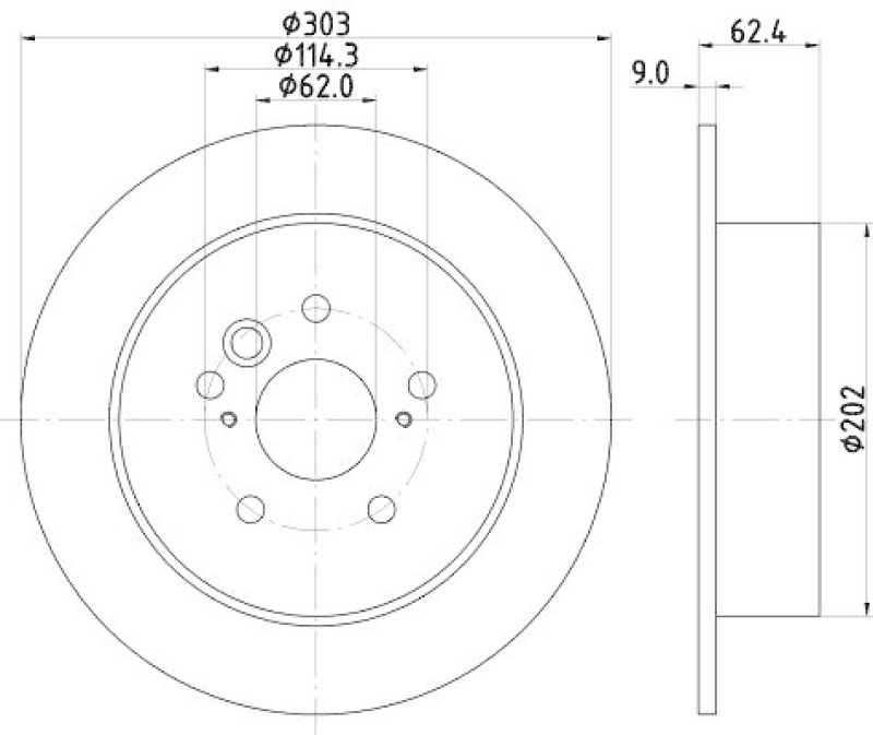 HELLA 8DD 355 118-721 Bremsscheibe f&uuml;r TOYOTA