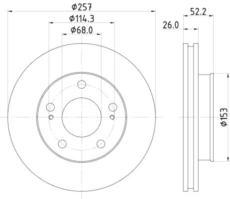 HELLA 8DD 355 104-561 Bremsscheibe f&uuml;r NISSAN