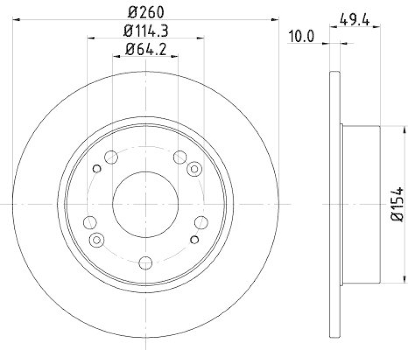 HELLA 8DD 355 118-731 Bremsscheibe f&uuml;r HONDA
