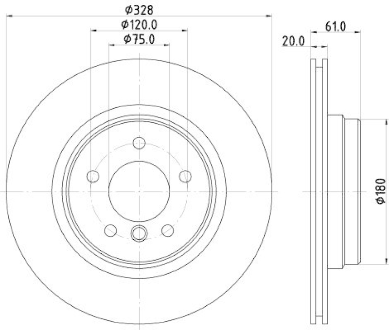 HELLA 8DD 355 104-571 Bremsscheibe f&uuml;r BMW