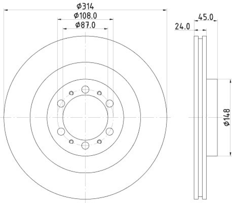 HELLA 8DD 355 118-741 Bremsscheibe f&uuml;r PEUGEOT/MITSU.