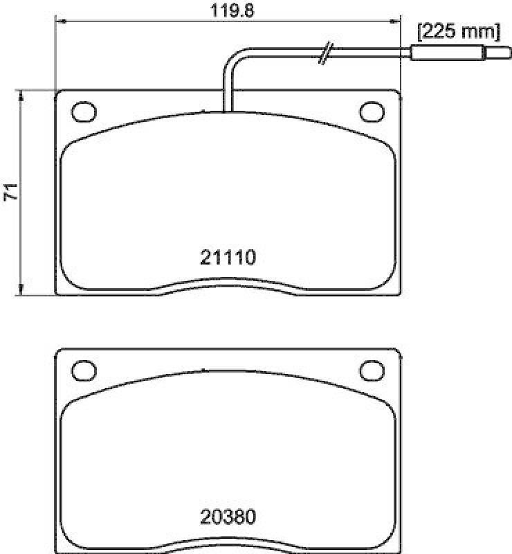HELLA 8DB 355 005-931 Bremsbelagsatz, Scheibenbremsbelag f&uuml;r JAGUAR/DAIMLER