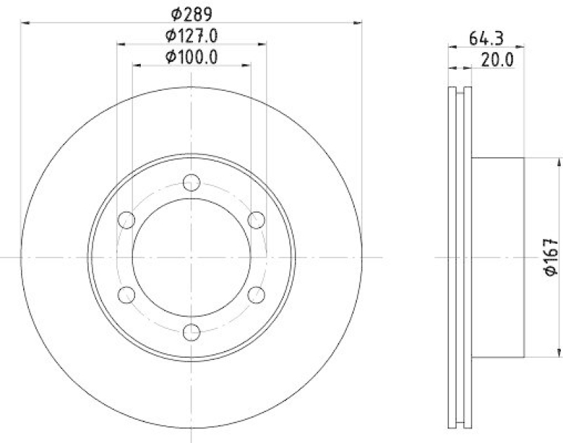 HELLA 8DD 355 104-761 Bremsscheibe f&uuml;r TOYOTA/VW