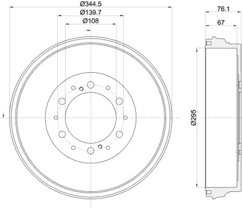 HELLA 8DT 355 303-141 Bremstrommel