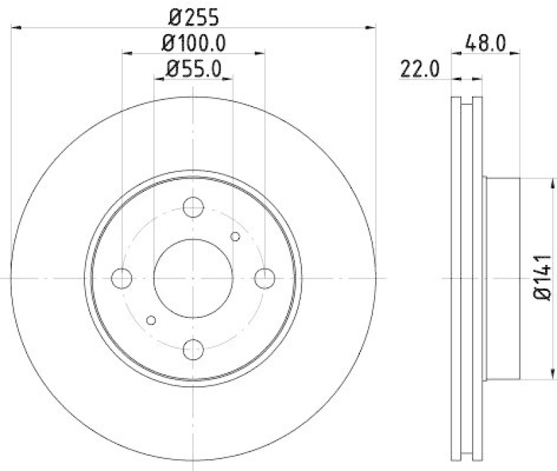 HELLA 8DD 355 104-871 Bremsscheibe für TOYOTA