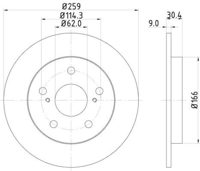 HELLA 8DD 355 118-981 Bremsscheibe f&uuml;r TOYOTA