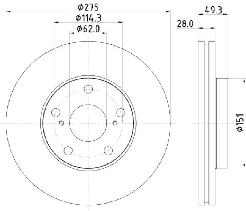 HELLA 8DD 355 104-931 Bremsscheibe f&uuml;r TOYOTA