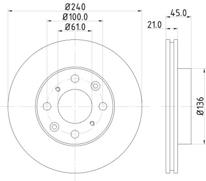 HELLA 8DD 355 104-941 Bremsscheibe f&uuml;r HONDA