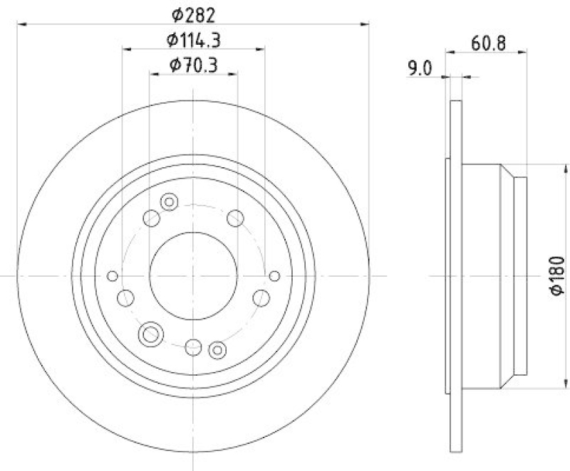 HELLA 8DD 355 105-001 Bremsscheibe f&uuml;r HONDA