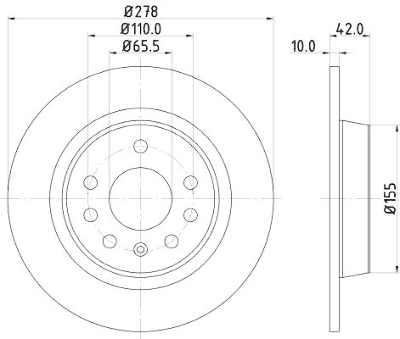 HELLA 8DD 355 119-111 Bremsscheibe für OPEL