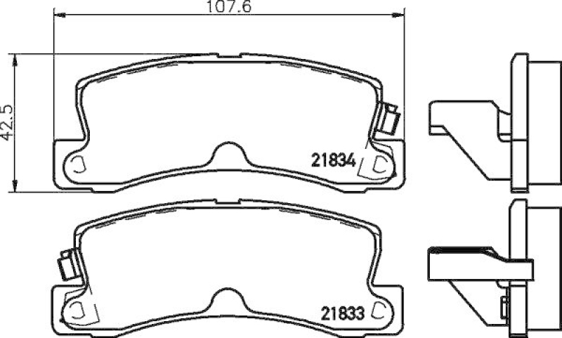 HELLA 8DB 355 006-431 Bremsbelagsatz, Scheibenbremsbelag f&uuml;r TOYOTA/LEXUS