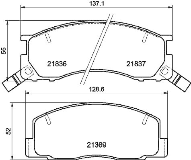 HELLA 8DB 355 006-451 Bremsbelagsatz, Scheibenbremsbelag f&uuml;r TOYOTA PREVIA (TCR2/TCR1)