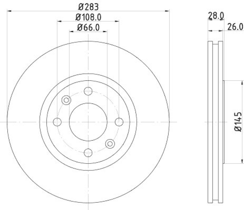 HELLA 8DD 355 105-051 Bremsscheibe für P.S.A