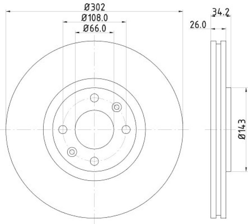 HELLA 8DD 355 119-161 Bremsscheibe f&uuml;r P.S.A