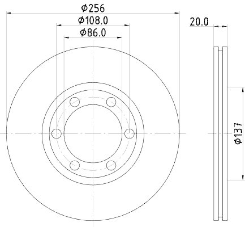 HELLA 8DD 355 105-111 Bremsscheibe f&uuml;r KIA/MAZDA
