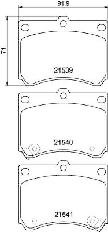 HELLA 8DB 355 006-481 Bremsbelagsatz, Scheibenbremsbelag für MAZDA