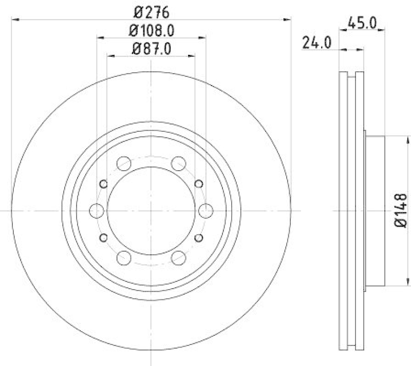 HELLA 8DD 355 105-131 Bremsscheibe f&uuml;r MITSU.