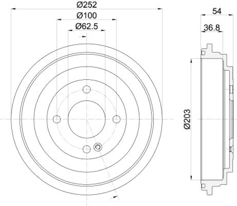 HELLA 8DT 355 303-301 Bremstrommel