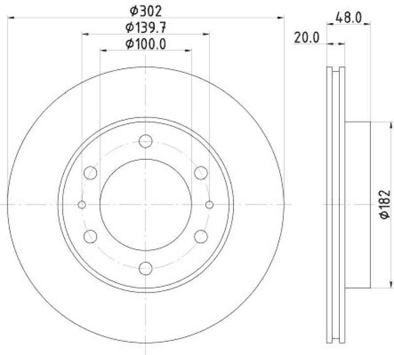 HELLA 8DD 355 105-191 Bremsscheibe f&uuml;r TOYOTA/VW