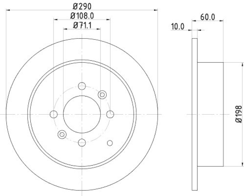 HELLA 8DD 355 105-231 Bremsscheibe f&uuml;r PEUGEOT