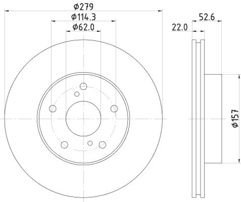 HELLA 8DD 355 105-251 Bremsscheibe f&uuml;r TOYOTA PREVIA (TCR2/TCR1)