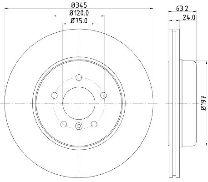 HELLA 8DD 355 119-341 Bremsscheibe f&uuml;r BMW