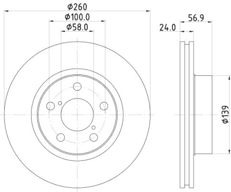 HELLA 8DD 355 105-321 Bremsscheibe f&uuml;r SUBARU