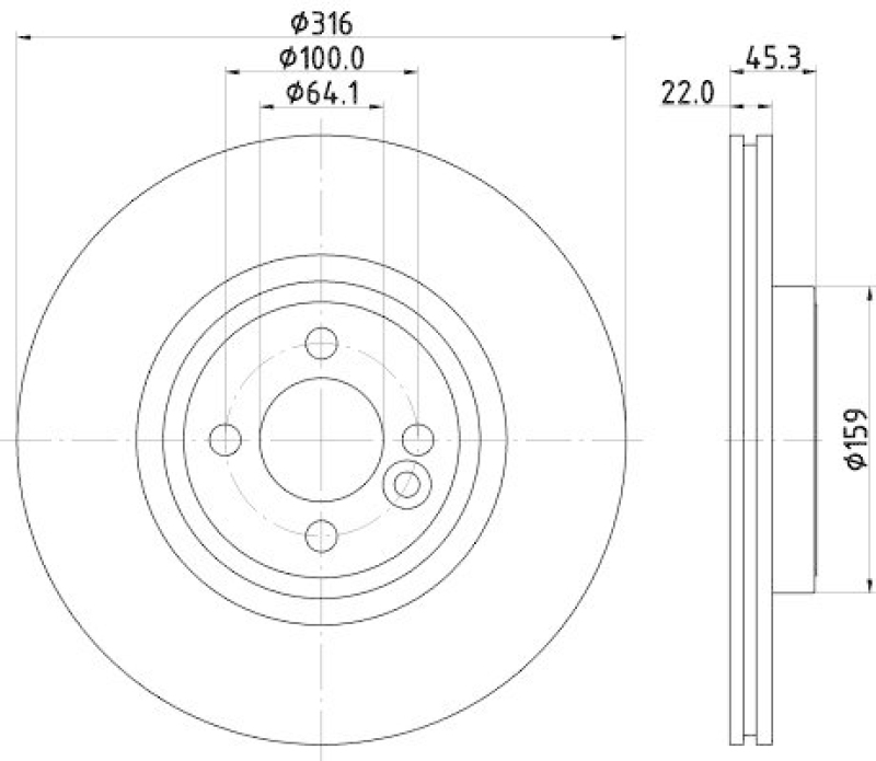HELLA 8DD 355 119-441 Bremsscheibe f&uuml;r MINI
