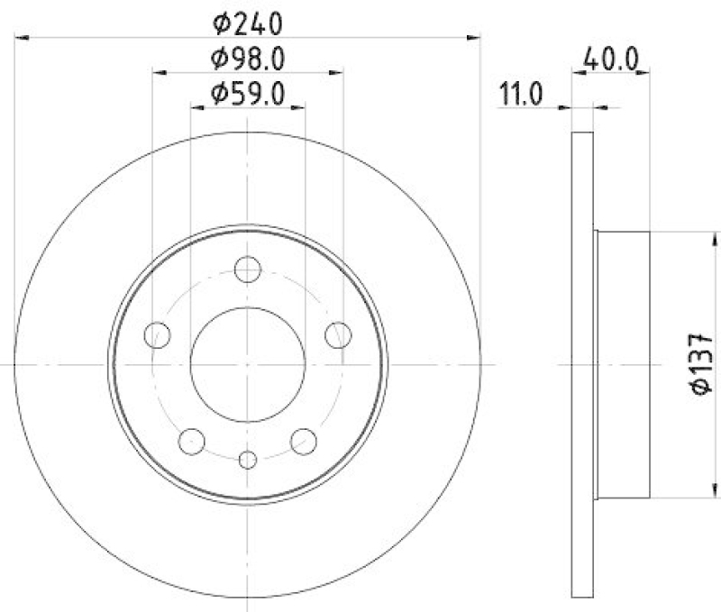 HELLA 8DD 355 105-511 Bremsscheibe f&uuml;r ALFA