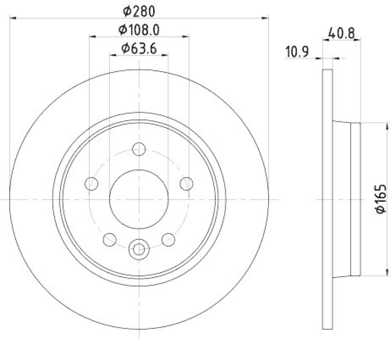 HELLA 8DD 355 119-501 Bremsscheibe f&uuml;r VOLVO V40 Schr&auml;gheck