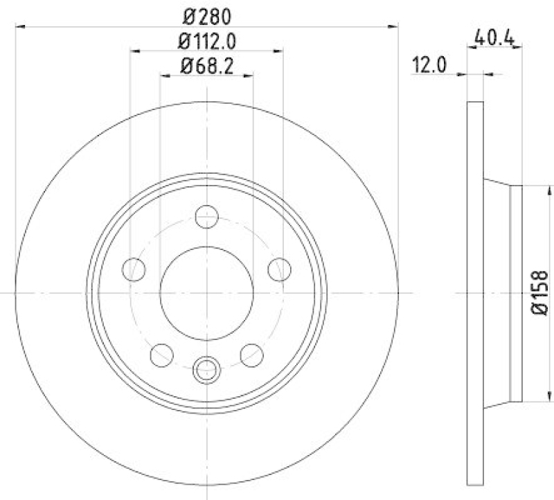 HELLA 8DD 355 105-611 Bremsscheibe f&uuml;r VW