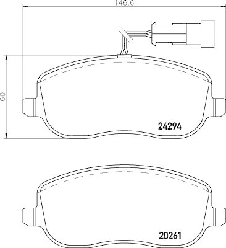 HELLA 8DB 355 006-761 Bremsbelagsatz, Scheibenbremsbelag f&uuml;r FIAT CROMA (194_)