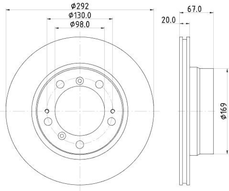 HELLA 8DD 355 105-721 Bremsscheibe f&uuml;r PORSCHE BOXSTER (986)