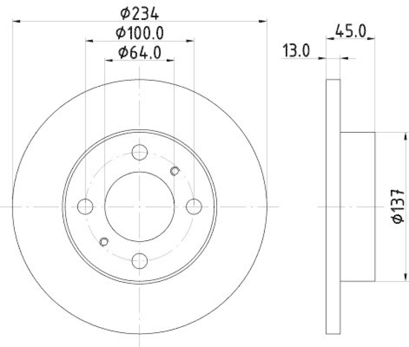 HELLA 8DD 355 105-761 Bremsscheibe f&uuml;r MITSU./PROTON