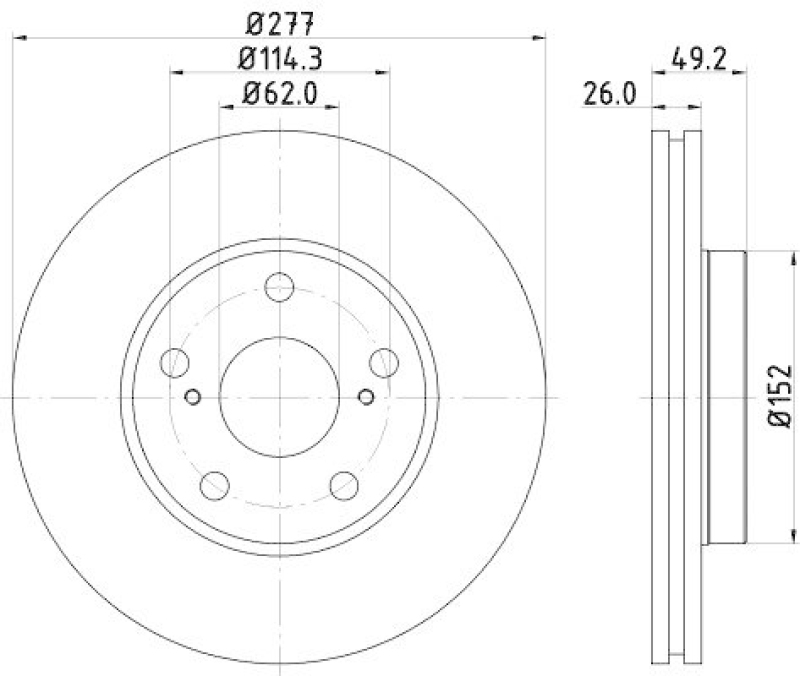 HELLA 8DD 355 119-661 Bremsscheibe f&uuml;r TOYOTA