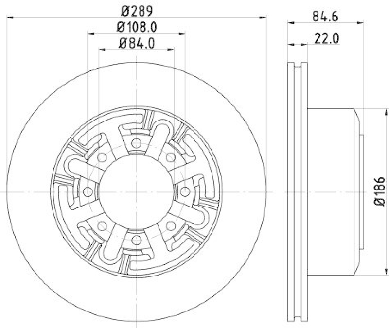 HELLA 8DD 355 105-791 Bremsscheibe f&uuml;r IVECO
