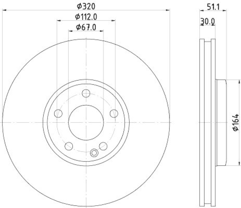 HELLA 8DD 355 119-701 Bremsscheibe f&uuml;r MB