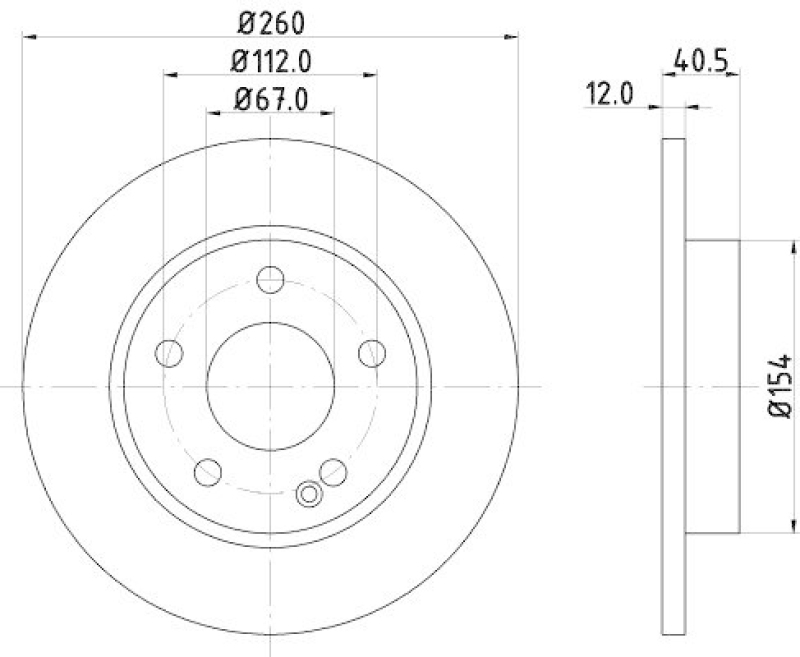 HELLA 8DD 355 105-971 Bremsscheibe f&uuml;r MB A-CLASS (W168)