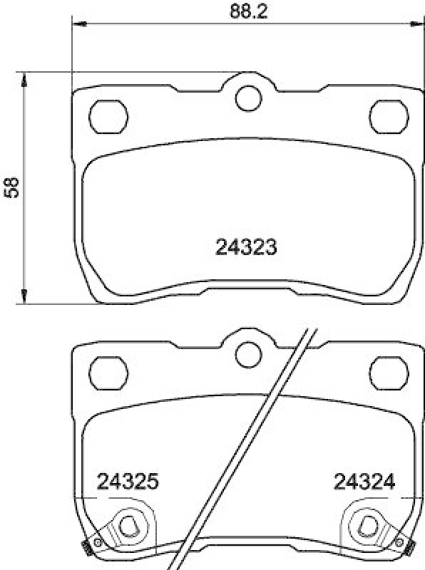 HELLA 8DB 355 006-971 Bremsbelagsatz, Scheibenbremsbelag für LEXUS