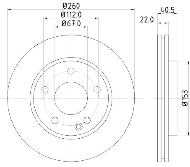 HELLA 8DD 355 105-991 Bremsscheibe f&uuml;r MB A-CLASS (W168)