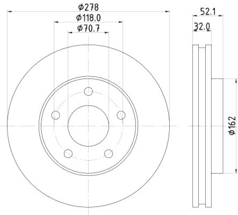 HELLA 8DD 355 106-011 Bremsscheibe für OPEL/CHEVROLET